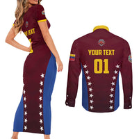 Venezuela Basketball Custom Couples Matching Short Sleeve Bodycon Dress and Long Sleeve Button Shirt La Vinotinto de las alturas