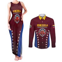 Venezuela Basketball Custom Couples Matching Tank Maxi Dress and Long Sleeve Button Shirt La Vinotinto de las alturas