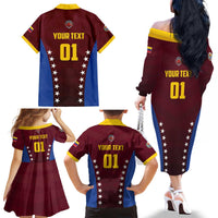 Venezuela Basketball Custom Family Matching Off The Shoulder Long Sleeve Dress and Hawaiian Shirt La Vinotinto de las alturas