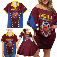 Venezuela Basketball Custom Family Matching Off Shoulder Short Dress and Hawaiian Shirt La Vinotinto de las alturas