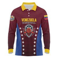 Venezuela Basketball Custom Long Sleeve Polo Shirt La Vinotinto de las alturas