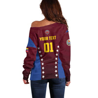 Venezuela Basketball Custom Off Shoulder Sweater La Vinotinto de las alturas