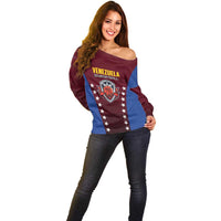Venezuela Basketball Custom Off Shoulder Sweater La Vinotinto de las alturas