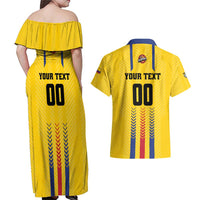Colombia Basketball Custom Couples Matching Off Shoulder Maxi Dress and Hawaiian Shirt Vamos Colombiana