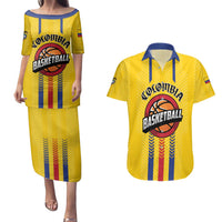 Colombia Basketball Custom Couples Matching Puletasi and Hawaiian Shirt Vamos Colombiana