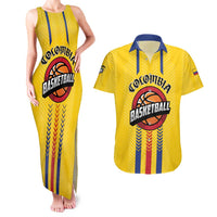 Colombia Basketball Custom Couples Matching Tank Maxi Dress and Hawaiian Shirt Vamos Colombiana