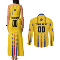 Colombia Basketball Custom Couples Matching Tank Maxi Dress and Long Sleeve Button Shirt Vamos Colombiana