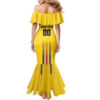 Colombia Basketball Custom Family Matching Mermaid Dress and Hawaiian Shirt Vamos Colombiana