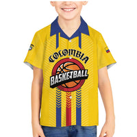 Colombia Basketball Custom Family Matching Mermaid Dress and Hawaiian Shirt Vamos Colombiana