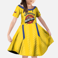 Colombia Basketball Custom Family Matching Off Shoulder Maxi Dress and Hawaiian Shirt Vamos Colombiana