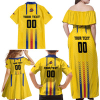 Colombia Basketball Custom Family Matching Off Shoulder Maxi Dress and Hawaiian Shirt Vamos Colombiana