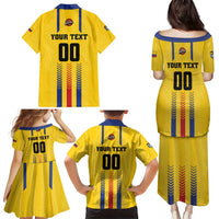 Colombia Basketball Custom Family Matching Puletasi and Hawaiian Shirt Vamos Colombiana