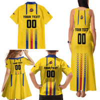 Colombia Basketball Custom Family Matching Tank Maxi Dress and Hawaiian Shirt Vamos Colombiana