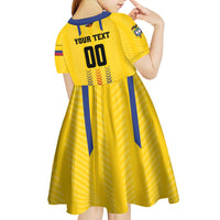 Colombia Basketball Custom Kid Short Sleeve Dress Vamos Colombiana