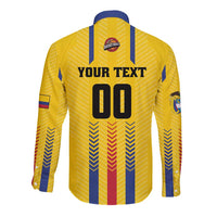 Colombia Basketball Custom Long Sleeve Button Shirt Vamos Colombiana