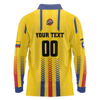 Colombia Basketball Custom Long Sleeve Polo Shirt Vamos Colombiana