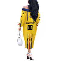 Colombia Basketball Custom Off The Shoulder Long Sleeve Dress Vamos Colombiana