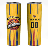Colombia Basketball Custom Skinny Tumbler Vamos Colombiana
