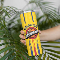 Colombia Basketball Custom Skinny Tumbler Vamos Colombiana