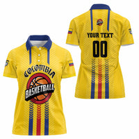 Colombia Basketball Custom Women Polo Shirt Vamos Colombiana