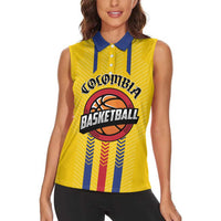 Colombia Basketball Custom Women Sleeveless Polo Shirt Vamos Colombiana