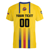Colombia Basketball Custom Women V-Neck T-Shirt Vamos Colombiana