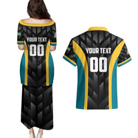 Bahamas Basketball Custom Couples Matching Puletasi and Hawaiian Shirt Team Bahamas Come On