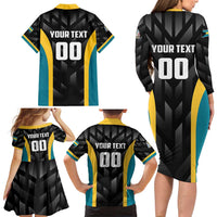 Bahamas Basketball Custom Family Matching Long Sleeve Bodycon Dress and Hawaiian Shirt Team Bahamas Come On