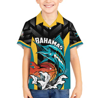 Bahamas Basketball Custom Family Matching Off The Shoulder Long Sleeve Dress and Hawaiian Shirt Team Bahamas Come On