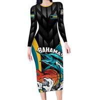 Bahamas Basketball Custom Long Sleeve Bodycon Dress Team Bahamas Come On