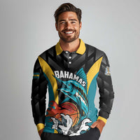 Bahamas Basketball Custom Long Sleeve Polo Shirt Team Bahamas Come On
