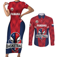 Panama Basketball Custom Couples Matching Short Sleeve Bodycon Dress and Long Sleeve Button Shirt Panama Go Champion