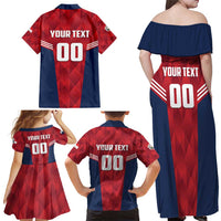 Panama Basketball Custom Family Matching Off Shoulder Maxi Dress and Hawaiian Shirt Panama Go Champion