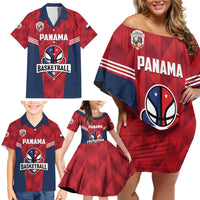 Panama Basketball Custom Family Matching Off Shoulder Short Dress and Hawaiian Shirt Panama Go Champion