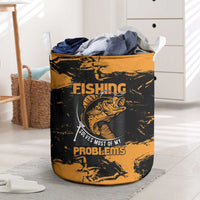 Fishing Solves Most of My Problems Laundry Basket Grunge Style