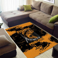 Fishing Solves Most of My Problems Area Rug Grunge Style