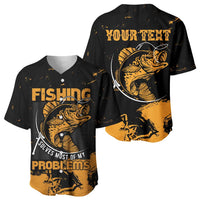 Personalized Fishing Solves Most of My Problems Baseball Jersey Grunge Style