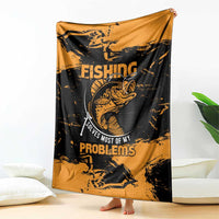 Fishing Solves Most of My Problems Blanket Grunge Style