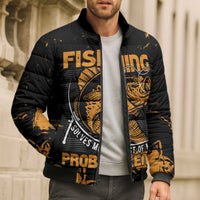 Personalized Fishing Solves Most of My Problems Bomber Puffer Jacket Grunge Style