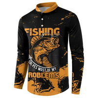 Personalized Fishing Solves Most of My Problems Button Sweatshirt Grunge Style