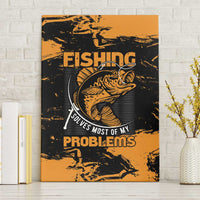 Fishing Solves Most of My Problems Canvas Wall Art Grunge Style