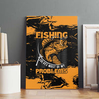 Fishing Solves Most of My Problems Canvas Wall Art Grunge Style