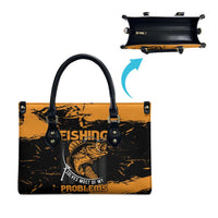 Fishing Solves Most of My Problems Leather Bag Grunge Style