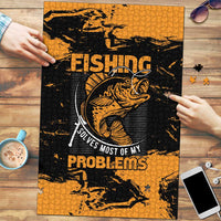Fishing Solves Most of My Problems Puzzle Grunge Style