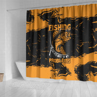 Fishing Solves Most of My Problems Shower Curtain Grunge Style