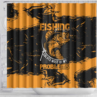 Fishing Solves Most of My Problems Shower Curtain Grunge Style