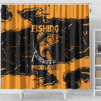 Fishing Solves Most of My Problems Shower Curtain Grunge Style