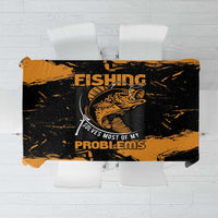 Fishing Solves Most of My Problems Tablecloth Grunge Style