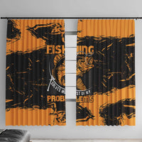 Fishing Solves Most of My Problems Window Curtain Grunge Style