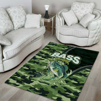 Bass Fishing Camouflage Area Rug Zipper Stylized